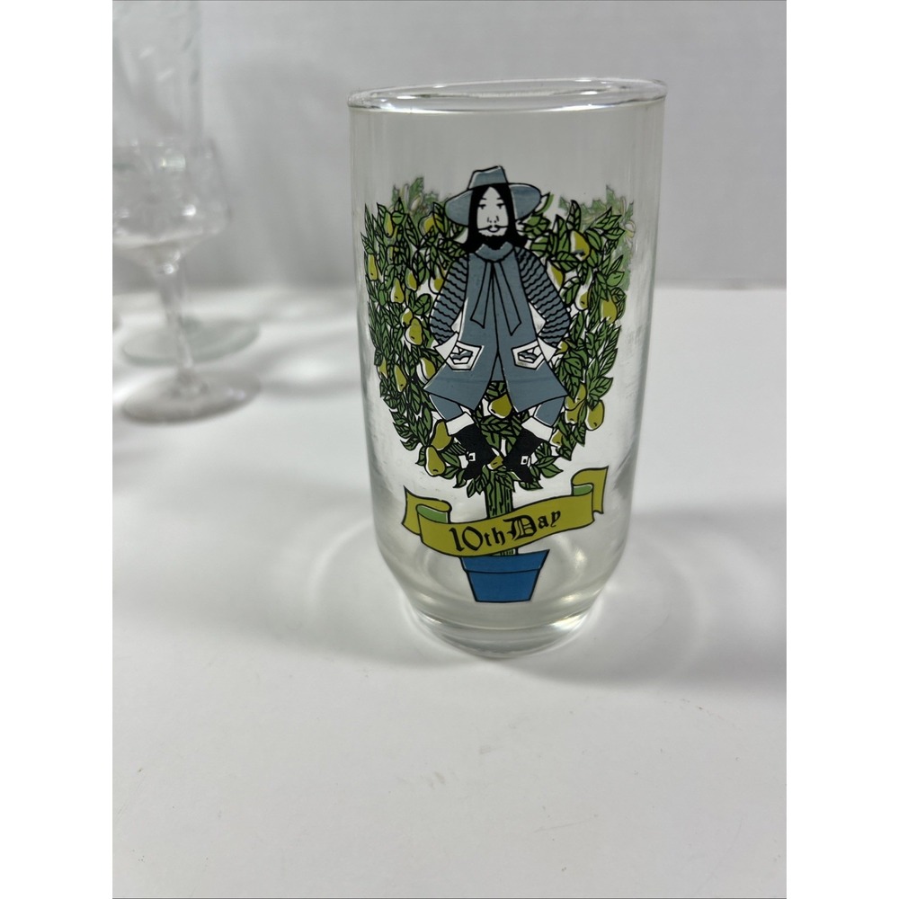 Vintage 12‎ Days Of Christmas 10th Day Water Glass